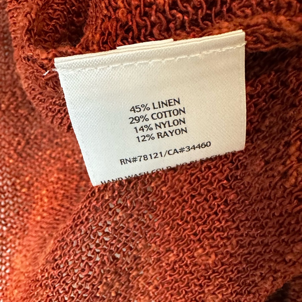 Eileen Fisher Linen Blend Cardigan Sweater Size Large - Picture 4 of 6
